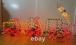 Vintage Sylvania Santa's Train Rope Light Sculpture Christmas Decoration With Box