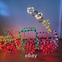 Vintage Sylvania Santa's Train Rope Light Sculpture Christmas Decoration With Box