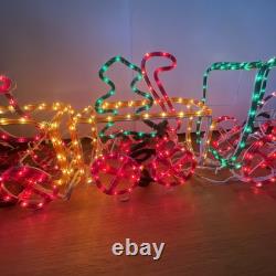 Vintage Sylvania Santa's Train Rope Light Sculpture Christmas Decoration With Box