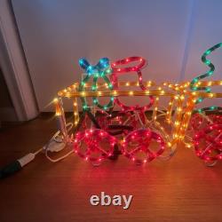 Vintage Sylvania Santa's Train Rope Light Sculpture Christmas Decoration With Box