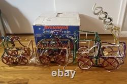 Vintage Sylvania Santa's Train Rope Light Sculpture Christmas Decoration With Box