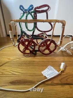 Vintage Sylvania Santa's Train Rope Light Sculpture Christmas Decoration With Box