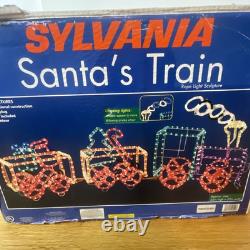 Vintage Sylvania Santa's Train Rope Light Sculpture Christmas Decoration With Box