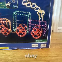 Vintage Sylvania Santa's Train Rope Light Sculpture Christmas Decoration With Box