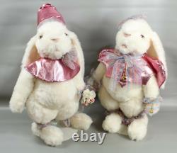 Vintage Tilly Collectables Bunny Rabbit Plush Couple 1987 21 Tall Cotton USA