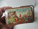 Vintage Tindeco Christmas Tin Litho Box Santa Claus W Mother Goose