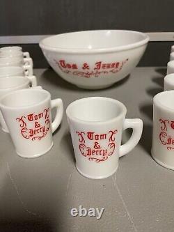 Vintage Tom&Jerry Christmas Egg Nog Bowl And Mug Set