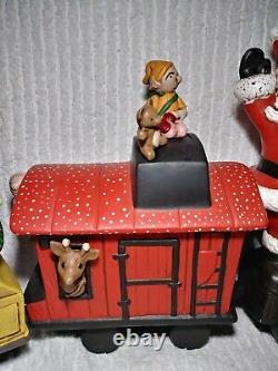 Vintage Train Santa Elf Christmas Ceramic Handpainted Cookie Jars 1970s 23