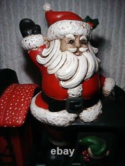 Vintage Train Santa Elf Christmas Ceramic Handpainted Cookie Jars 1970s 23