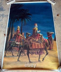 Vintage Two Piece Phillip Sales Wise Men Nativity Xmas Posters 52 x 77 Each