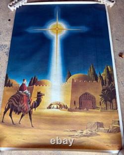 Vintage Two Piece Phillip Sales Wise Men Nativity Xmas Posters 52 x 77 Each