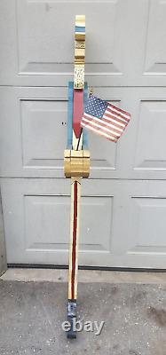 Vintage Uncle Sam Flag Holder Wooden Hand Painted Outdoor 4th of July