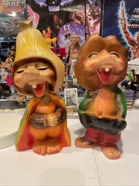 Vintage Union Gnome Troll Blow Mold 14.5 Don Featherstone 60's Set Of 2
