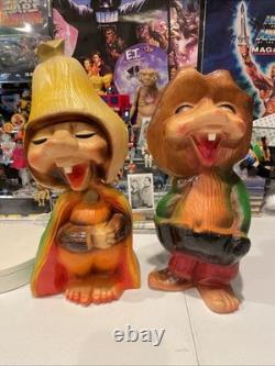 Vintage Union Gnome Troll Blow Mold 14.5 Don Featherstone 60's SET OF 2
