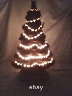 Vintage Unique Rare 16 Pink Floral And Bows Ceramic Light Up Christmas Tree