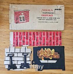 Vintage Unused Noma Fireplace Christmas Cardboard Decor with Box! (No Cord/bulb)