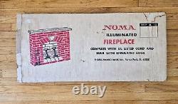 Vintage Unused Noma Fireplace Christmas Cardboard Decor with Box! (No Cord/bulb)