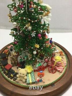 Vintage Westrim Beaded Christmas Tree withGlass Dome & Mini Ornaments