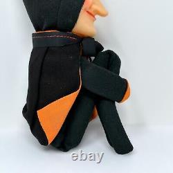 Vintage Witch Knee Hugger Halloween Decoration Japan Shelf Sitter Stuffed Figure