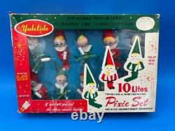 Vintage Yuletide Twinkling Pixie Elf Set of 10 Lights Working in Box See Video