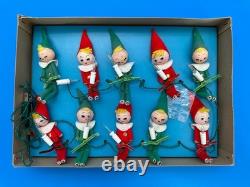Vintage Yuletide Twinkling Pixie Elf Set of 10 Lights Working in Box See Video