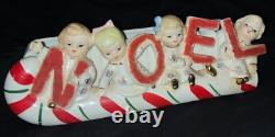 Vintage!'napco' Ceramic Christmas Planter Noel Kids On Candy Cane Vintage!'napco' Ceramic Christmas Planter Noel Kids On Candy Cane