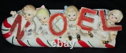Vintage!'napco' Ceramic Christmas Planter Noel Kids On Candy Cane Vintage!'napco' Ceramic Christmas Planter Noel Kids On Candy Cane