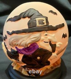 Vintage!'old World Christmas' Ceramic Halloween Lamp Witch & Man-in-moon