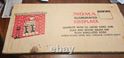 Vintage used Noma Fireplace Christmas Cardboard Decor with Box! With Cord 1974