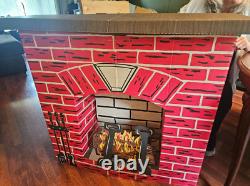 Vintage used Noma Fireplace Christmas Cardboard Decor with Box! With Cord 1974