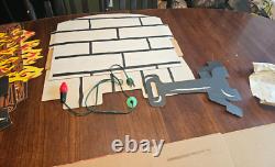 Vintage used Noma Fireplace Christmas Cardboard Decor with Box! With Cord 1974