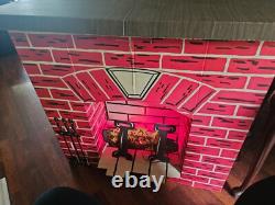 Vintage used Noma Fireplace Christmas Cardboard Decor with Box! With Cord 1974