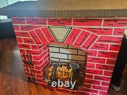 Vintage used Noma Fireplace Christmas Cardboard Decor with Box! With Cord 1974