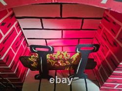 Vintage used Noma Fireplace Christmas Cardboard Decor with Box! With Cord 1974