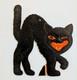 Vtg 1930s Beistle Halloween Black Cat Die Cut Heavily Emboss, Excellent