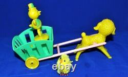 Vtg 1950's Rosen Rosbro Easter Candy Container Lamb Pulling Cart W Duck