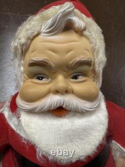 Vtg 1950's Rushton Coca-cola Santa Claus Plush 16 Doll Black Boots