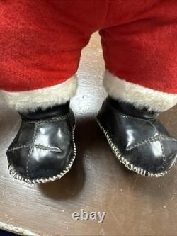 Vtg 1950's Rushton Coca-cola Santa Claus Plush 16 Doll Black Boots