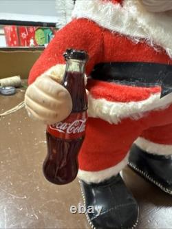 Vtg 1950's Rushton Coca-cola Santa Claus Plush 16 Doll Black Boots