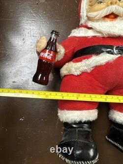 Vtg 1950's Rushton Coca-cola Santa Claus Plush 16 Doll Black Boots
