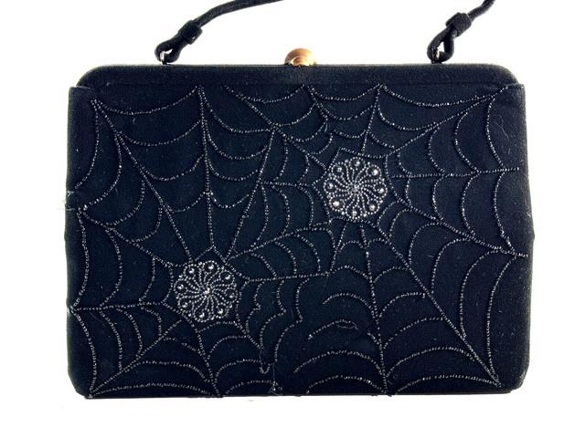 Vtg 1950's Soure Bag Halloween Spider Web Purse New York Nyc L@@k