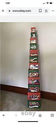 Vtg 1990s 12 Days Of Christmas Nesting Boxes Barrington Studios Judy Hand