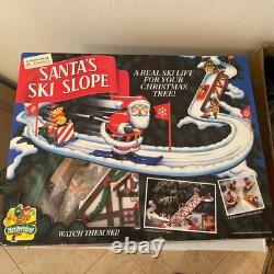 Vtg 1992 Mr Christmas Santa's Ski Slope Animated Ski Lift Complete Tested VIDEO