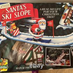 Vtg 1992 Mr Christmas Santa's Ski Slope Animated Ski Lift Complete Tested VIDEO
