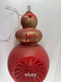 Vtg 60s BECO Stained Glass Plastic Blow mold lantern Christmas ornament #2