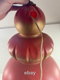 Vtg 60s BECO Stained Glass Plastic Blow mold lantern Christmas ornament #3