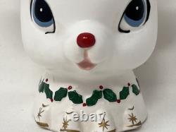 Vtg 60s Napco Christmas Rudolph Reindeer Head Vase Planter White QX-5477 Vtg 60s Napco Christmas Rudolph Reindeer Head Vase Planter White QX-5477