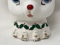 Vtg 60s Napco Christmas Rudolph Reindeer Head Vase Planter White QX-5477 Vtg 60s Napco Christmas Rudolph Reindeer Head Vase Planter White QX-5477
