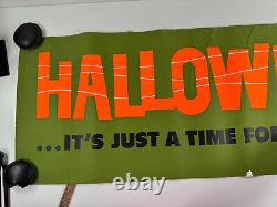 Vtg 70s 80s Halloween store display sign WITCH lrg 62 banner