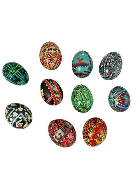 Vtg 70s-80s Ukrainian Easter Eggs Pysanky Hand Painted Real Blown Lot Of 10